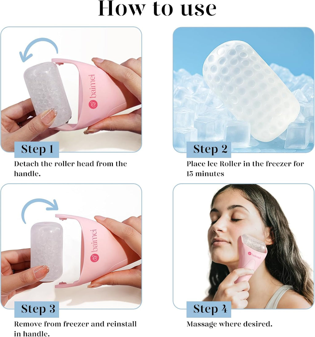 BAIMEI Ice Roller and Gua Sha Set for Face and Eyes